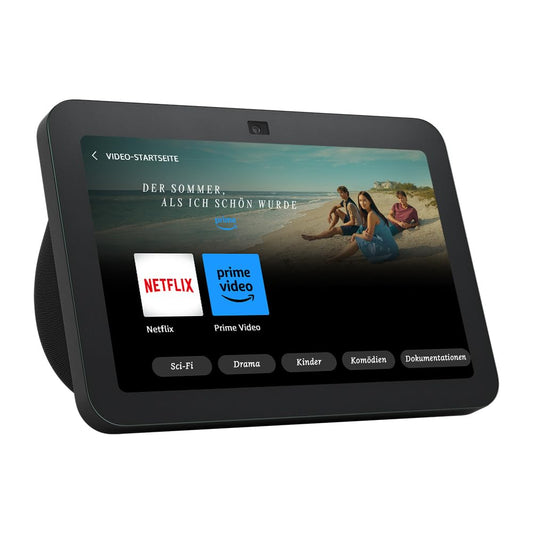 Smart Display 8 Zoll mit HD Touchscreen, 3D Audio, Smart-Home-Steuerung, Videotelefonie & Entertainment – Anthrazit
